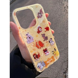 เคสป้องกันโทรศัพท์มือถือใส แบบนิ่ม ลายลูกสุนัข สีเหลือง กันกระแทก สําหรับ iPhone 14pro xr 13 12 xs 11 7p