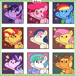 สติกเกอร์ปักครอสสติตช์คริสตัล รูป My Little Pony แฮนด์เมด สําหรับตกแต่งห้องนอนเด็ก