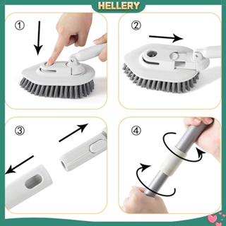 [HelleryTH] แปรงขัดพื้น ด้ามจับยาว สําหรับห้องน้ํา กระเบื้อง บ้าน อ่าง