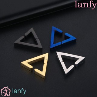 LANFY เครื่องประดับ ต่างหูสแตนเลส แบบหนีบ สไตล์พังก์วินเทจ สําหรับผู้หญิง และผู้ชาย