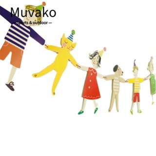 MUVAKO ธงแบนเนอร์ ลายสัตว์น่ารัก DIY สําหรับแขวนตกแต่งวันเกิดเด็กอนุบาล 2 ชุด