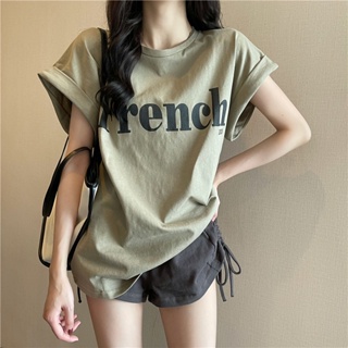 HALLYU  เสื้อยืด ชุดเซ็ท เสื้อผ้าผู้หญิงแฟชั่น ครอปไหมพรม  พิเศษ Trendy Chic คุณภาพสูง A99J04R 36Z230909