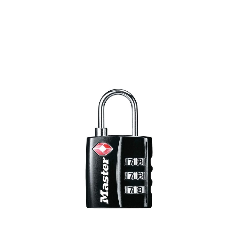 Master Lock มาสเตอร์ล็อค 4680EURDBLK - กุญแจคล้องทีเอสเอ (TSA-accepted combination lock) สำหรับกระเป๋าเดินทาง