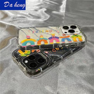 เคสโทรศัพท์มือถือ แบบนิ่ม ป้องกันรอยขีดข่วน กันกระแทก สีรุ้ง สําหรับ Apple Iphone 14promax 13 12 11 7 8plus M6RL