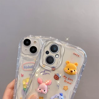 เคส OPPO RENO 8Z RENO 7Z RENO 7PRO 5G ตุ๊กตาสามมิติ สีใส การ์ตูน กรณีป้องกันโทรศัพท์มือถือ TY4