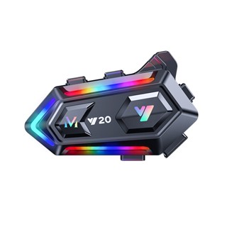 Y20 ชุดหูฟังบลูทูธ 5.3 พร้อมไฟ RGB กันน้ํา สําหรับหมวกกันน็อครถจักรยานยนต์