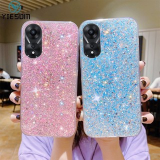 เคสโทรศัพท์ซิลิโคน TPU แบบนิ่ม ลายกลิตเตอร์ ประดับเลื่อม หรูหรา สําหรับ OPPO A98 A78 A17 A17K A57 2022 A77S A77 5G