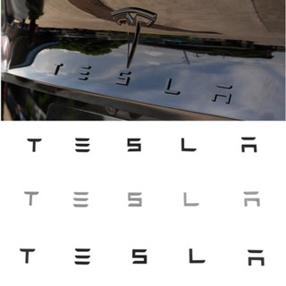 สติกเกอร์โลโก้ตัวอักษร 3D สําหรับติดตกแต่งรถยนต์ Tesla Model X S Y Model 3