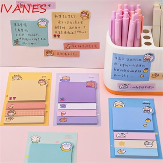 IVANES Kawaii สติกเกอร์ ลายกระต่าย หมี ที่คั่นหนังสือ เครื่องเขียน สําหรับตกแต่งสมุดบัญชี โรงเรียน