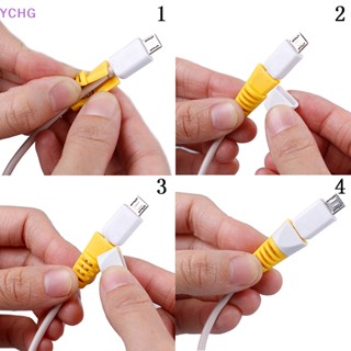 Ychg ใหม่ ฝาครอบป้องกันสายชาร์จ usb สําหรับโทรศัพท์มือถือ 4 ชิ้น