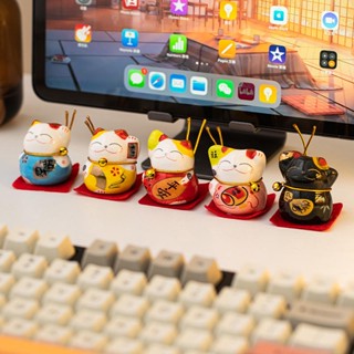 หน้าจอคอมพิวเตอร์ Maneki-neko ขนาดเล็ก แบบสร้างสรรค์ เหมาะกับของขวัญ สําหรับตกแต่งรถยนต์ สํานักงาน