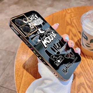 เคส OPPO Reno7 Reno8 Z Reno8 Pro 5G Reno8 T เคสโทรศัพท์มือถือแบบนิ่ม ขอบสี่เหลี่ยม ลายมิกกี้เมาส์ หรูหรา