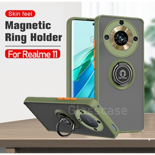 เคสมือถือ แบบแข็ง พร้อมแหวนตั้ง กันกระแทก สําหรับ Realme 11 Pro Plus 11Pro 11Pro+ 11ProPlus Realme11 Realme11Pro 5G 2023