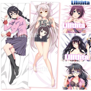 ปลอกหมอน พิมพ์ลายการ์ตูนอนิเมะ Dakimakura Bakemonogatari Black Hanekawa Tsubasa Senjougahara Hitagi Nekomonogatari Monogatari Seri Game สําหรับตกแต่งบ้าน