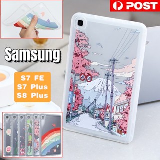 เคสซิลิโคน TPU ใส แบบบางพิเศษ สําหรับ Samsung Galaxy Tab S7 FE S7 Plus S8 Plus 12.4 นิ้ว SM-T730 T736B T970 X800 X806