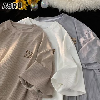 ASRV เสื้อยืด แขนสั้นผู้ชายและผู้หญิงส่วนบางแห้งเร็วระบายหลวมน้ำแบรนด์อเมริกันย้อนยุคครึ่งแขนเสื้อยืด