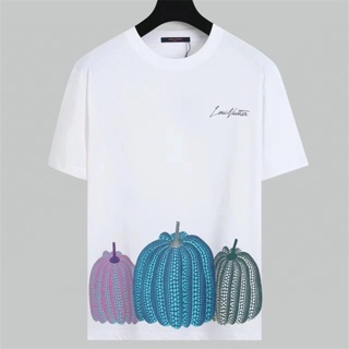 LV เสื้อยืดคอกลม ผ้าฝ้าย พลัสไซซ์ สําหรับคู่รัก