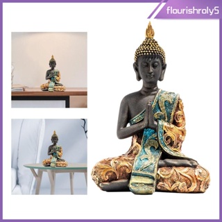 [Flourishroly5] ฟิกเกอร์เรซิ่น รูปปั้นพระพุทธรูปไทย ขนาด 14x9x20 ซม. 14x9x20 ซม. หลากสี สําหรับตกแต่ง