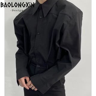 BAOLONGXIN เสื้อเชิ้ตผู้ชายฤดูใบไม้ผลิเทรนด์ใหม่ทุกวันขี้เกียจแขนยาวอ่อนเยาว์ยอดนิยมอารมณ์วรรณกรรมมาตรฐานญี่ปุ่น