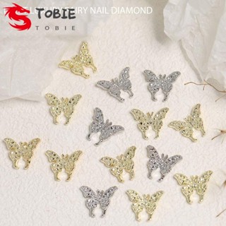 TOBIE เครื่องประดับตกแต่งเล็บ อัลลอย รูปผีเสื้อ สีทอง สไตล์ญี่ปุ่น DIY