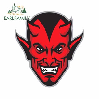 Earlfamily สติกเกอร์ ลาย Devil Head Mascot กันน้ํา 13 ซม. x 11.6 ซม. สําหรับติดตกแต่งรถยนต์ แล็ปท็อป