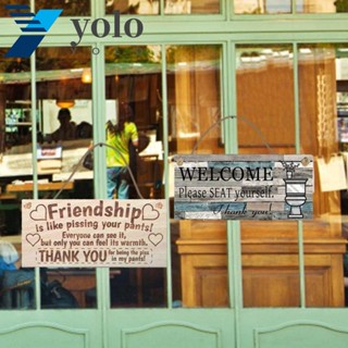 YOLO แผ่นป้ายไม้ สไตล์วินเทจ สําหรับแขวนตกแต่งร้านกาแฟ บาร์