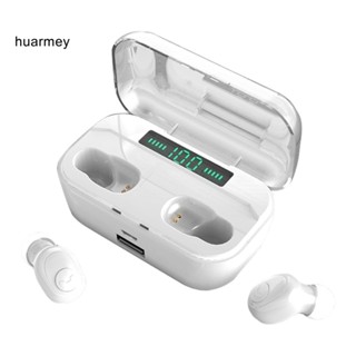 Huarmey G6S หูฟังสเตอริโอไร้สาย บลูทูธ 50 พร้อมกล่องชาร์จ หน้าจอ LED แบบพกพา