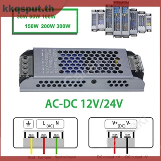 อะแดปเตอร์แปลงพาวเวอร์ซัพพลาย AC110-265V เป็น DC12V 24V LED 36W 60W 100W 150W 200W THK2