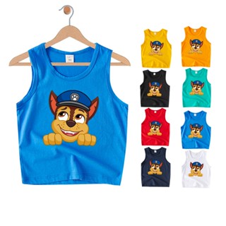 เสื้อแขนกุด ผ้าฝ้าย 100% ลายการ์ตูน Paw Patrol 8 สี สําหรับเด็ก KAA004