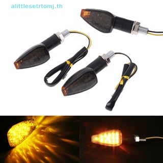 Alittlese ไฟเลี้ยว LED 14 ดวง สีเหลือง สําหรับรถจักรยานยนต์ 2 ชิ้น