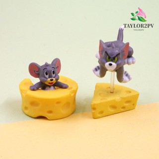 Taylor2pv ฟิกเกอร์ Tom And Jerry Cheese Tom And Jerry Jerry Cheese ของเล่น สําหรับแมว และหนู 4 ชิ้น ต่อชุด