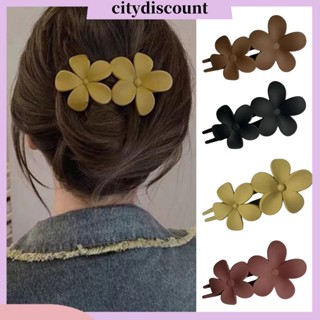 &lt;citydiscount&gt;  กิ๊บติดผม กันลื่น ประดับดอกไม้คู่ สวยหรู สีพื้น