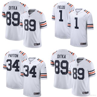 Qy NFL เสื้อยืดลําลอง แขนสั้น พิมพ์ลายฟุตบอล Chicago Bears Jersey Ditka Fields Payton สําหรับผู้ชาย