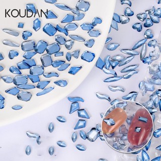 Koudan สติกเกอร์คริสตัลเพชรเทียม พลอยเทียม สีฟ้าอ่อน สําหรับตกแต่งเล็บ DIY 100 ชิ้น