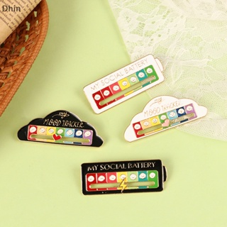 [Dhin] My Social  Mood Switching Brooch Funny Enamel Pin Creative Lapel Pin Move To The Mood As You Artistic Brooch Backpack Pin COD