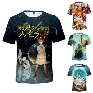 เสื้อยืดแขนสั้นลําลอง พิมพ์ลายมังงะ The Promised Neverland สําหรับผู้ชาย และผู้หญิง