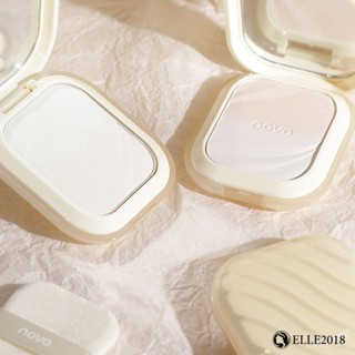 NOVO Oil Control Compact Powder แป้งซอฟต์โฟกัสบางเบาและเซ็ตเมคอัพได้อย่างรวดเร็วโดยไม่ทำให้แป้งติดทน 【elle20181_th】