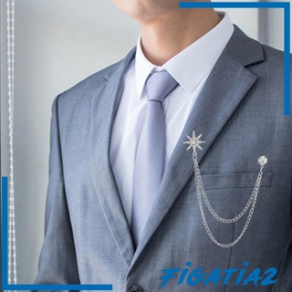 [Figatia2] เข็มกลัดโซ่ รูปเกล็ดหิมะ ประดับพลอยเทียม เครื่องประดับ สําหรับผู้ชาย