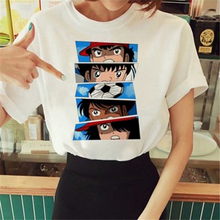 เสื้อยืด พิมพ์ลายกราฟฟิค Captain Tsubasa สําหรับผู้หญิง