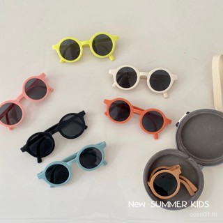 【ins-Trendy Sunglasses】แว่นตากันแดดแฟชั่น กรอบกลม พับได้ สําหรับเด็ก 0-7 ปี