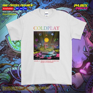 เสื้อยืดแขนสั้นคอกลมเสื้อยืด พิมพ์ลายวง Chicago Coldplay Cold Play Music Of The Spheres World Tour 28 สําหรับผู้ชายCotto