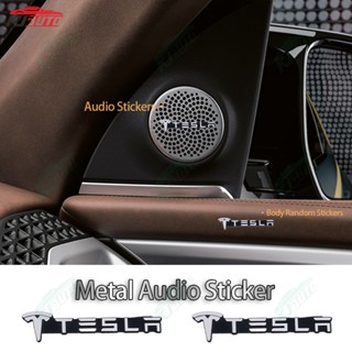 【ข้อเสนอเวลาจํากัด】Tesla สติกเกอร์โลหะอลูมิเนียม 3D แฟชั่น อุปกรณ์เสริม สําหรับตกแต่งรถยนต์ ทุกรุ่น