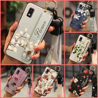 Silicone cartoon Phone Case For Sharp Aquos wish3/737 Waterproof Phone Holder Anti-knock Soft Case cute protective Wrist Strap