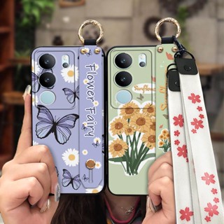 Soft Case Shockproof Phone Case For VIVO S17 Pro/S17 Wristband Soft sunflower Anti-dust Dirt-resistant ring Fashion Design