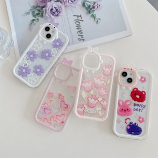 เคสโทรศัพท์มือถือ ลายการ์ตูนมอนสเตอร์ โบว์ ดอกไม้ 3D สีชมพู สําหรับ VIVO V20 V23 V23E V25 V27 V27E Pro 5G S1 S7 S12 S15 S16 S16E Pro Y7S Y91 Y95 Y72 Y52 Y75 Y55 5G X80