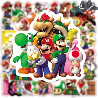 Bliss สติกเกอร์ ลายการ์ตูน Super Mario สําหรับตกแต่งรถยนต์ แล็ปท็อป