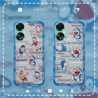 ใหม่ เคสโทรศัพท์มือถือแบบนิ่ม ใส กันกระแทก ลายการ์ตูนโดราเอมอนน่ารัก สําหรับ OPPO A78 4G 5G 2023 A78