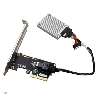 Win อะแดปเตอร์การ์ดขยาย PCIe X8 x4 เป็น 2xSFF-8643 SFF 8643 เป็น u 2 Pci-e HDD