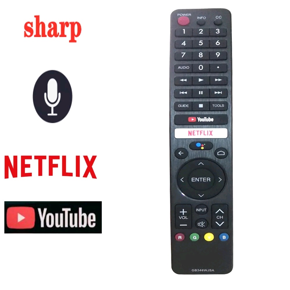 ใหม่ GB346WJSA GB326WJSA สําหรับ SHARP AQUOS TV Voice Remote w YouTube Netflix App 2T-C50BG1X 4T-C50