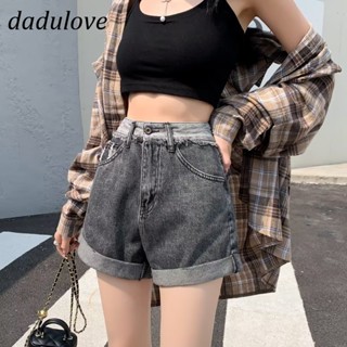 DaDulove💕 New Korean Version of INS Thin Section Retro Rolled Edge Denim Shorts Niche High Waist A- line Pants Hot Pants